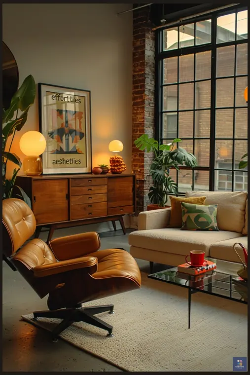 Salon industriel — avec Eames Lounge